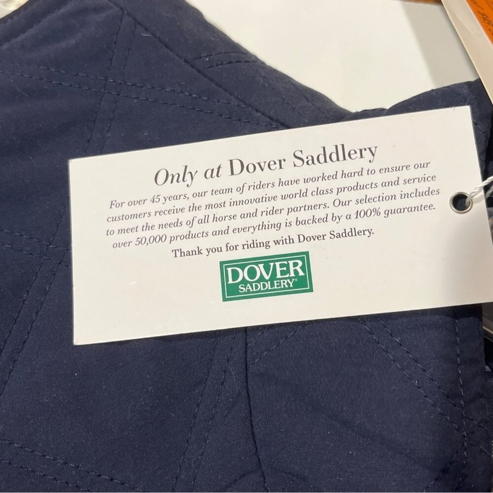 Riding Sport Quilted Navy Vest By Dover Saddlery Plaid Lining Womens Size L 26f - Picture 5 of 8